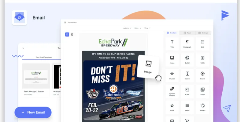 MiN8T email editor dashboard